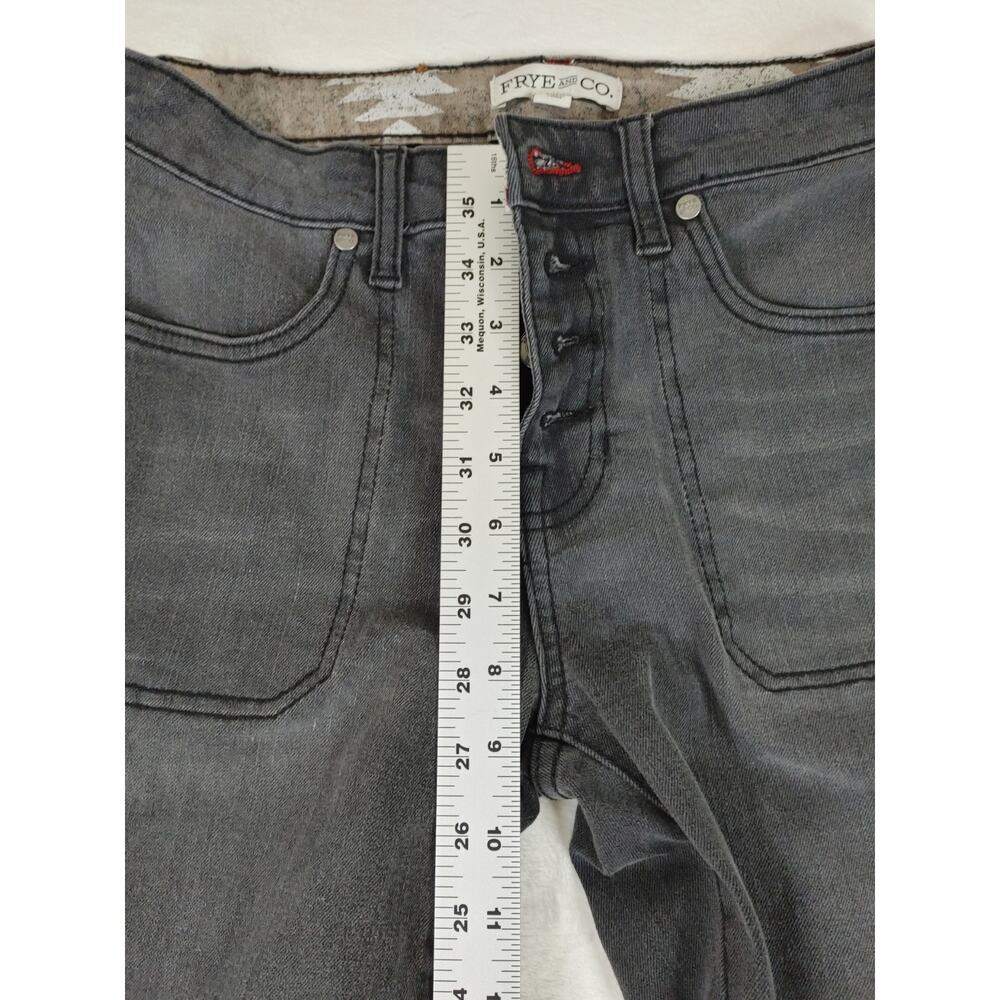 Frye and co Flare 5 button womens Mid rise Charcoal wash jeans 4 0615 - Picture 7 of 10